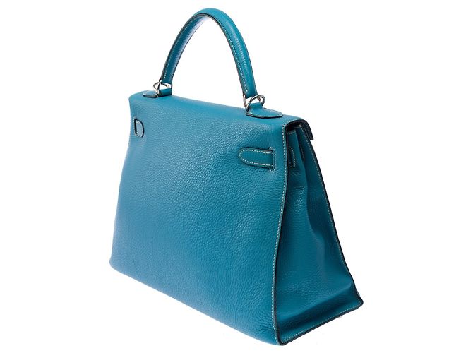 Hermès Borsa HERMES Kelly 32 in Pelle Blu - 103442 - vista 6