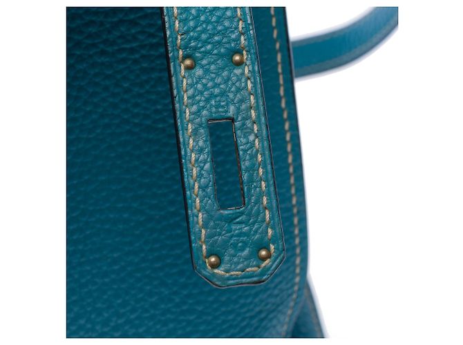 Hermès Borsa HERMES Kelly 32 in Pelle Blu - 103442 - vista 8
