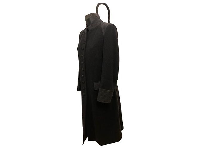 Abrigo de lana gris Yves Saint Laurent (de Stefano Pilati 2011) - vista 2