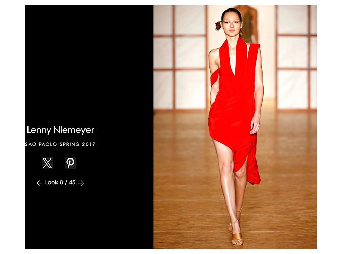 Autre Marque Vestido del desfile de moda Lenny Niemeyer Primavera 2017 Roja - vista 7