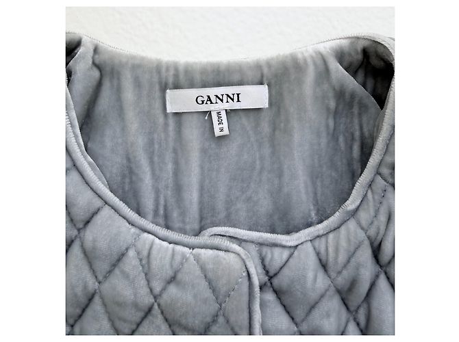 Ganni Hayden Samtjacke hellblau gesteppt - Ansicht 7