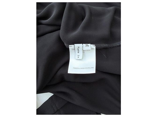 Balenciaga Schwarzes Viscose Kleid mit Rüschen - Ansicht 6