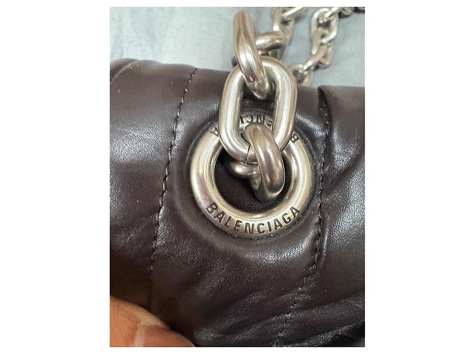 Borsa Hobo Balenciaga Monaco Chain Medium in pelle nera Nero - vista 4