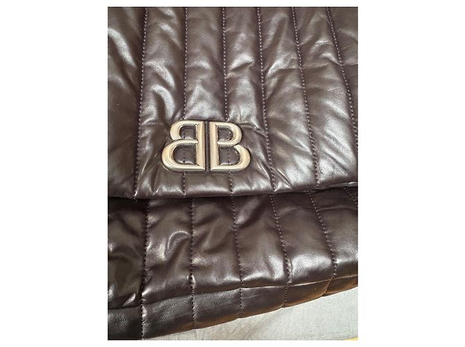 Borsa Hobo Balenciaga Monaco Chain Medium in pelle nera Nero - vista 6