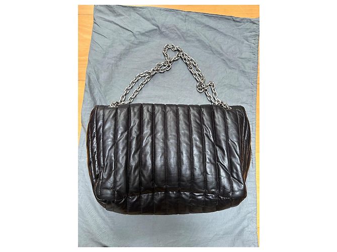 Borsa Hobo Balenciaga Monaco Chain Medium in pelle nera Nero - vista 7