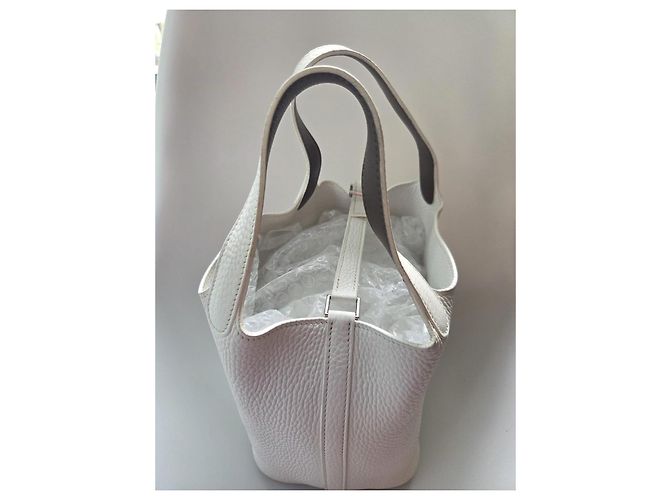 Hermès Picotin 18 Tasche in Kreidefarbe Weiß Aus weiß - Ansicht 3