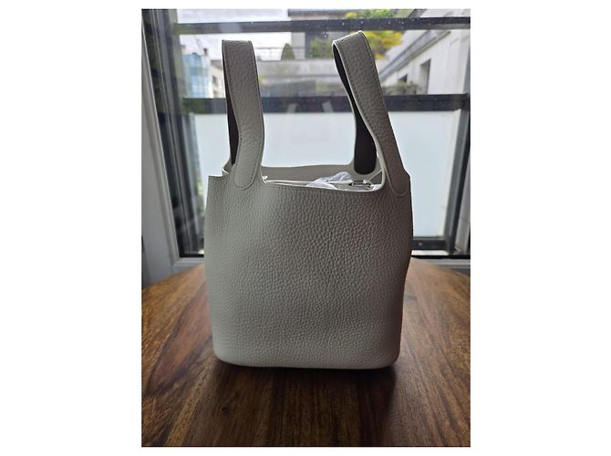 Hermès Picotin 18 Tasche in Kreidefarbe Weiß Aus weiß - Ansicht 5