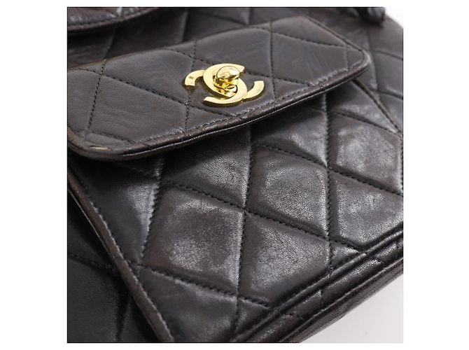 Chanel Matelassé Lammfell Rucksack Schwarz - Ansicht 12