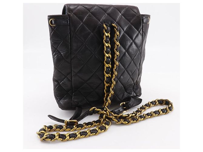 Chanel Matelassé Lammfell Rucksack Schwarz - Ansicht 6