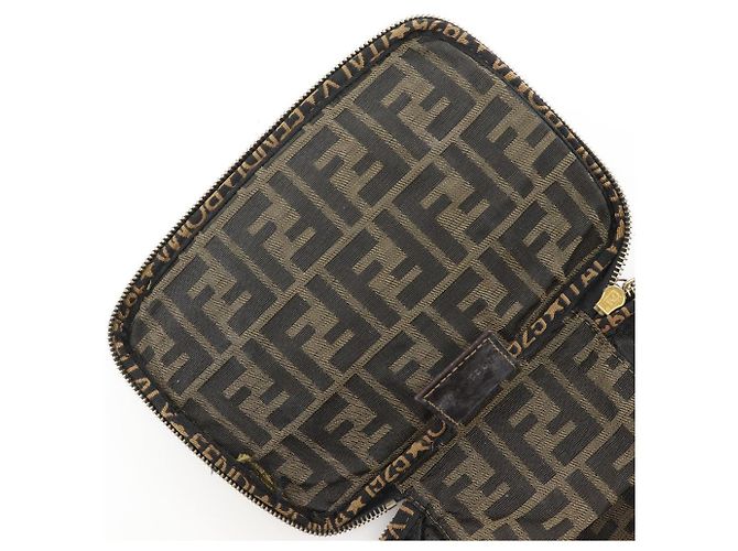 Fendi Zucca Nylon Canvas Kosmetiktasche Braun - Ansicht 11