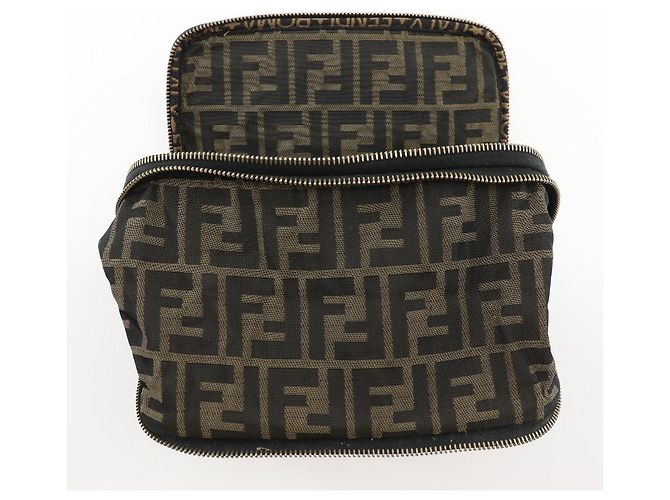 Fendi Zucca Nylon Canvas Kosmetiktasche Braun - Ansicht 12