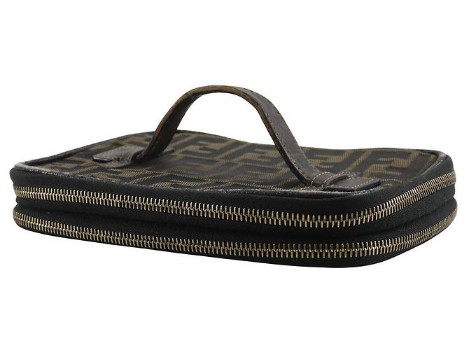 Fendi Zucca Nylon Canvas Kosmetiktasche Braun - Ansicht 2