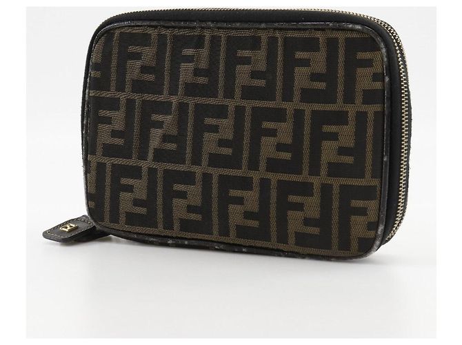 Fendi Zucca Nylon Canvas Kosmetiktasche Braun - Ansicht 8