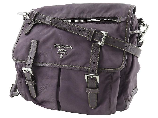 Borsa a spalla 2 in 1 in nylon e pelle BT0687 di Prada Porpora - vista 2