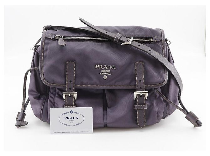Borsa a spalla 2 in 1 in nylon e pelle BT0687 di Prada Porpora - vista 20