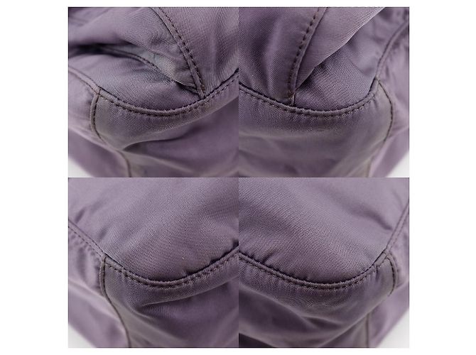 Borsa a spalla 2 in 1 in nylon e pelle BT0687 di Prada Porpora - vista 4