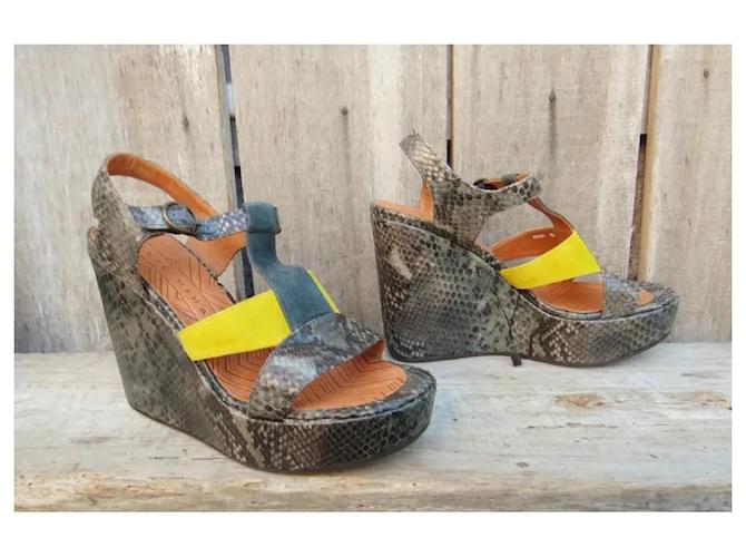 Chie Mihara Mandy wedge sandals leather python effect size 40 Multiple colors - view 2