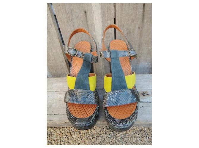 Chie Mihara Mandy wedge sandals leather python effect size 40 Multiple colors - view 4