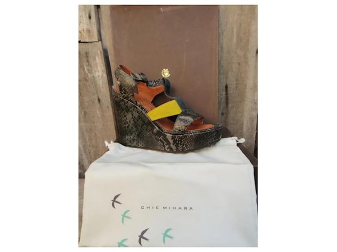 Chie Mihara Mandy wedge sandals leather python effect size 40 Multiple colors - view 7