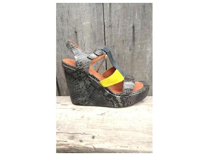 Chie Mihara Mandy wedge sandals leather python effect size 40 Multiple colors - view 9