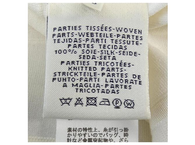 Hermès Twill Reine Kleid 36 Weiß Blau - Ansicht 3