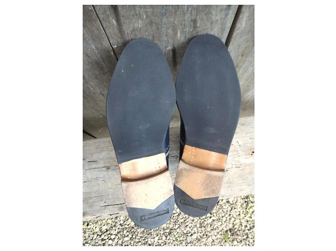 Autre Marque Botines Handmacher de cuero azul marino - vista 9
