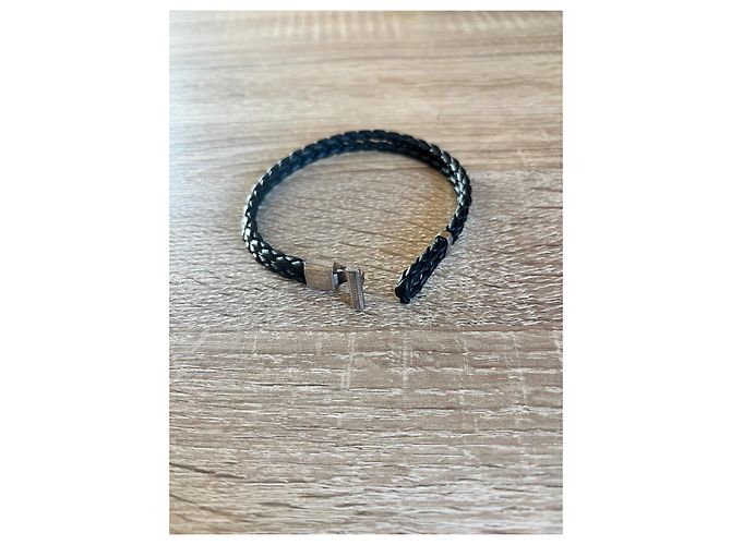 Thomas Sabo Black braided leather bracelet with silver clasp - view 4