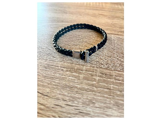 Thomas Sabo Black braided leather bracelet with silver clasp - view 5