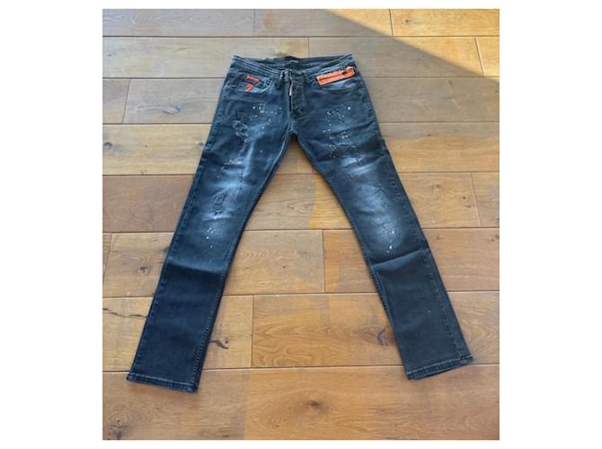 Graue Dsquared2 Jeans mit Farbklecksen und Patch Mehrfarben - Ansicht 2