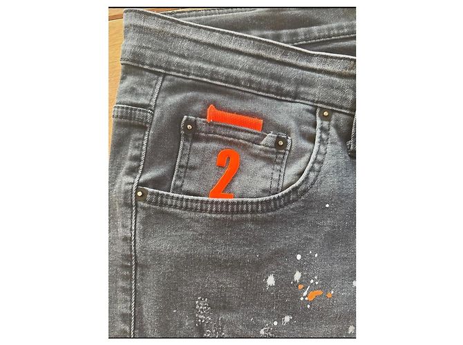 Graue Dsquared2 Jeans mit Farbklecksen und Patch Mehrfarben - Ansicht 3