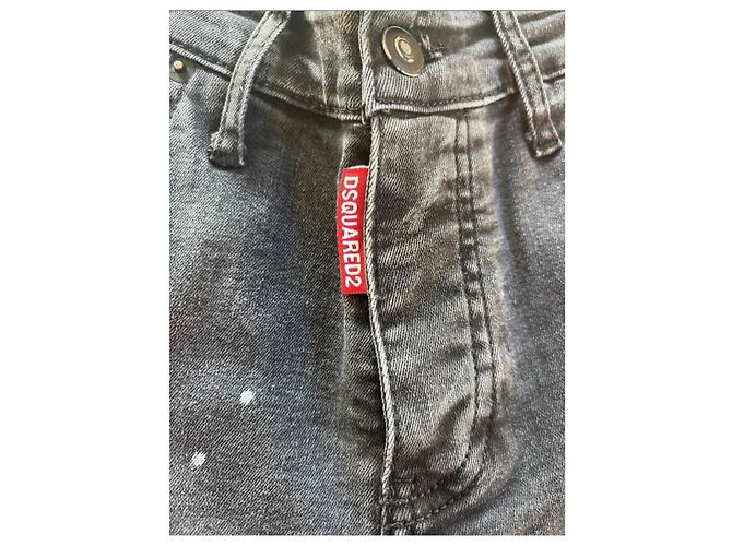 Graue Dsquared2 Jeans mit Farbklecksen und Patch Mehrfarben - Ansicht 4