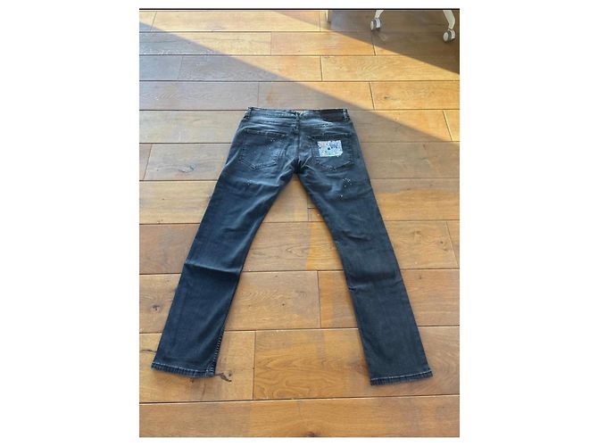 Graue Dsquared2 Jeans mit Farbklecksen und Patch Mehrfarben - Ansicht 6
