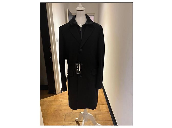 Autre Marque BOSS Long Black Wool Coat Slim Fit - view 2
