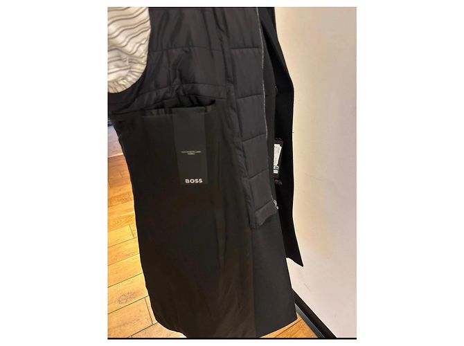 Autre Marque BOSS Long Black Wool Coat Slim Fit - view 6