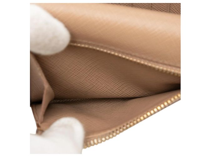 Billetera tríptico con letras Saffiano de Prada Beige - vista 4