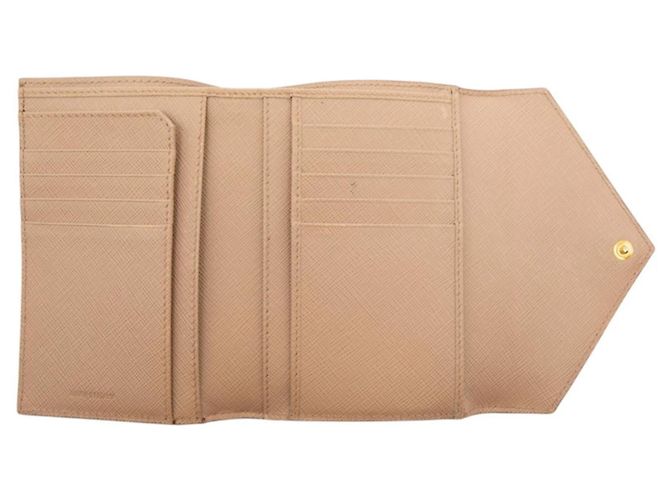 Billetera tríptico con letras Saffiano de Prada Beige - vista 5