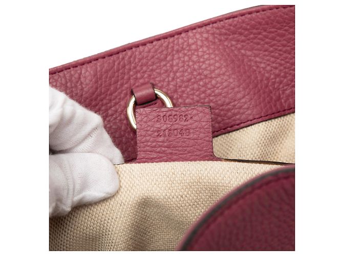 Bolsa Gucci Soho em couro de bezerro rosa médio com corrente - vista 6