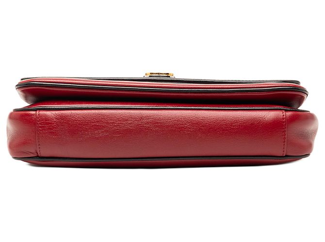 Borsa a spalla piccola in pelle rossa Marina Chain di Gucci Rosso - vista 3