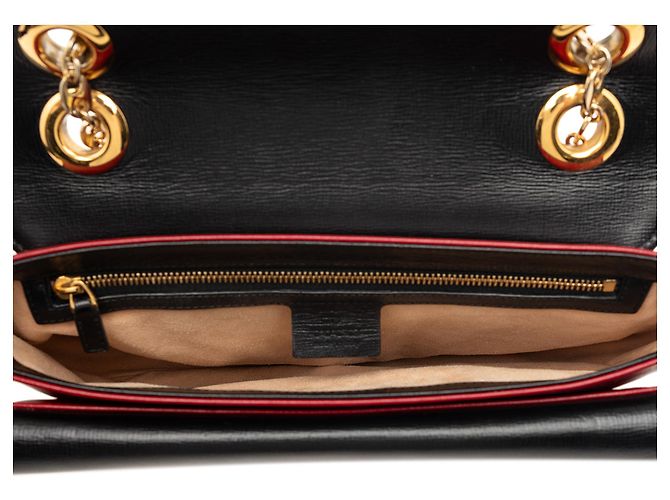 Borsa a spalla piccola in pelle rossa Marina Chain di Gucci Rosso - vista 4