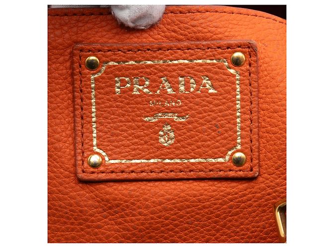 Prada Hobo Arancione Vitello Daino con Zip - vista 5