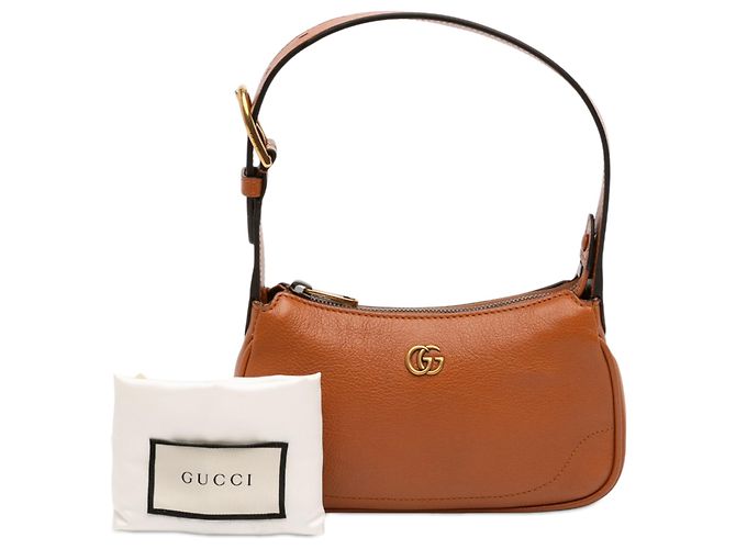 Borsa a Spalla Mini Aphrodite in Pelle Marrone Gucci - vista 11