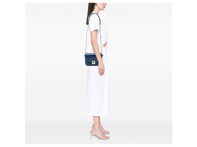 Borsa a tracolla Prada in vitello glacé blu Arcade Blu scuro - vista 6