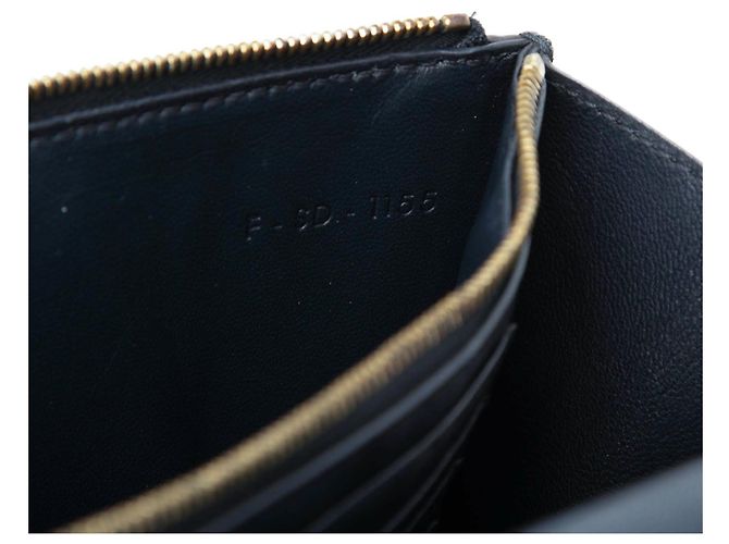 Céline Celine große blaue tricolor Lederumschlag mit Kette Marineblau - Ansicht 6