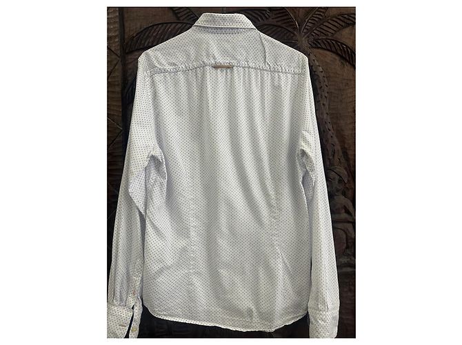Autre Marque Camisa de bolinhas azuis e brancas Branco Azul - vista 2