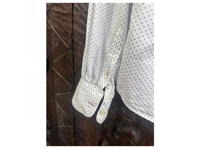 Autre Marque Camisa de bolinhas azuis e brancas Branco Azul - vista 4