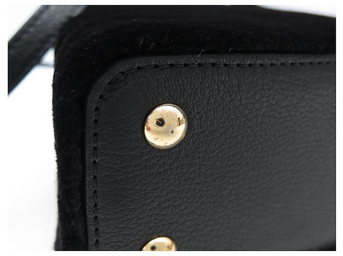NEUE LOUIS VUITTON CAPUCINES MINI LEDER & MINK SCHULTERTASCHE Schwarz - Ansicht 14