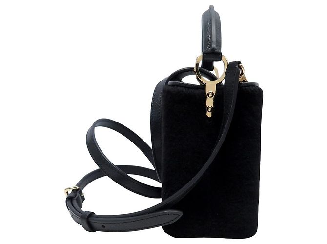 NEUE LOUIS VUITTON CAPUCINES MINI LEDER & MINK SCHULTERTASCHE Schwarz - Ansicht 3