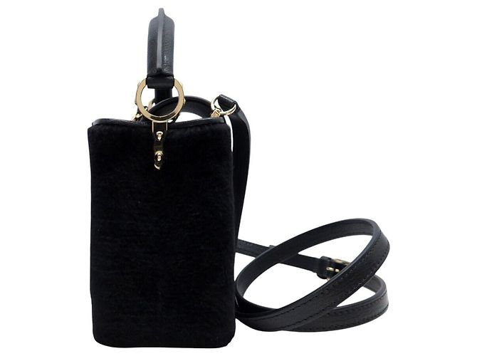 NEUE LOUIS VUITTON CAPUCINES MINI LEDER & MINK SCHULTERTASCHE Schwarz - Ansicht 4