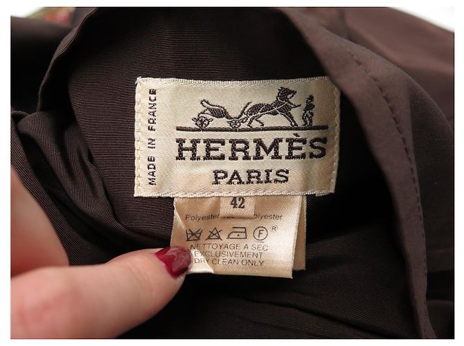 Hermès ABRIGO REVERSIBLE HERMES RARO LAS AMÉRICAS & FAUNA Y FLORA DE TEXAS 42 L Castaño - vista 10