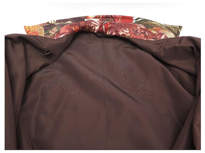 Hermès ABRIGO REVERSIBLE HERMES RARO LAS AMÉRICAS & FAUNA Y FLORA DE TEXAS 42 L Castaño - vista 7